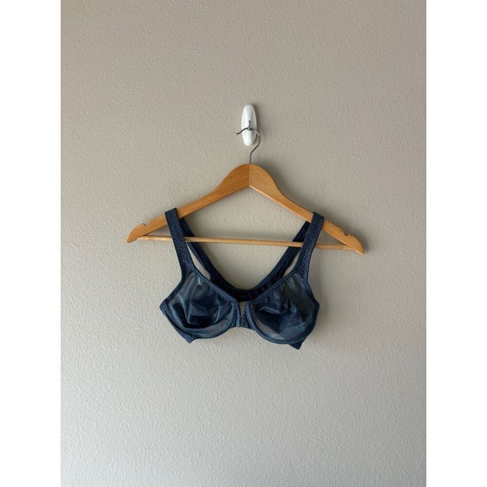 victoria's secret 90s vintage blue iridescent shimmer sheer bra